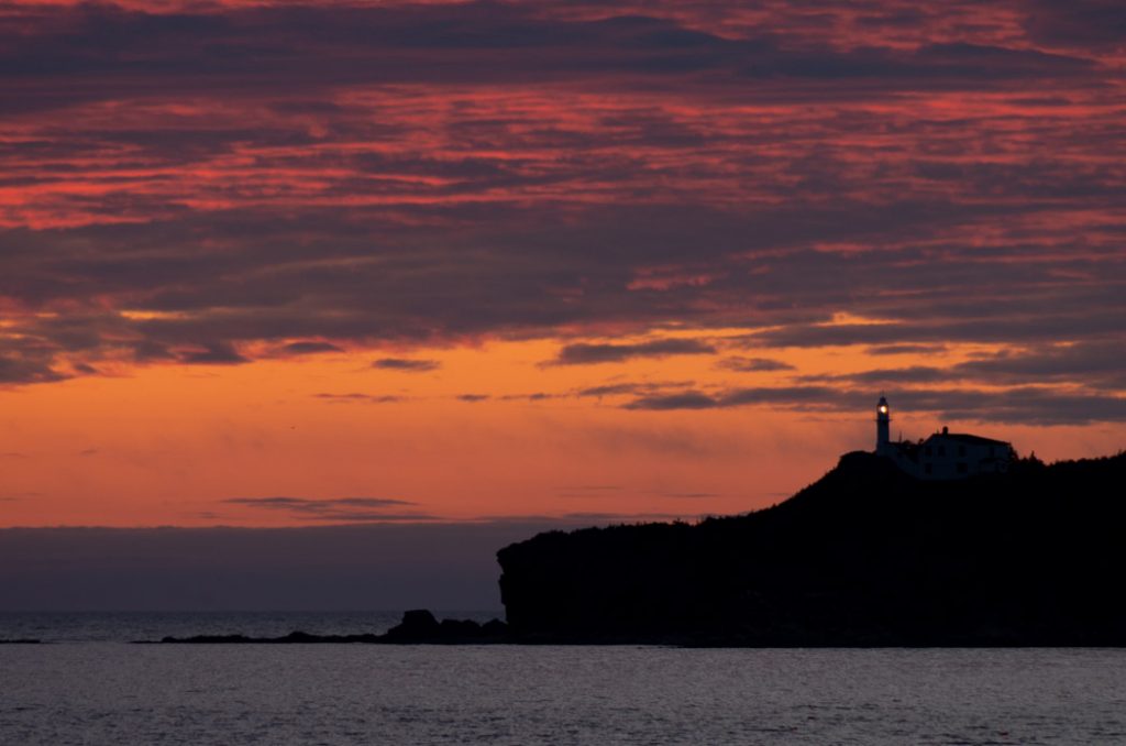 rocky harbour sunset