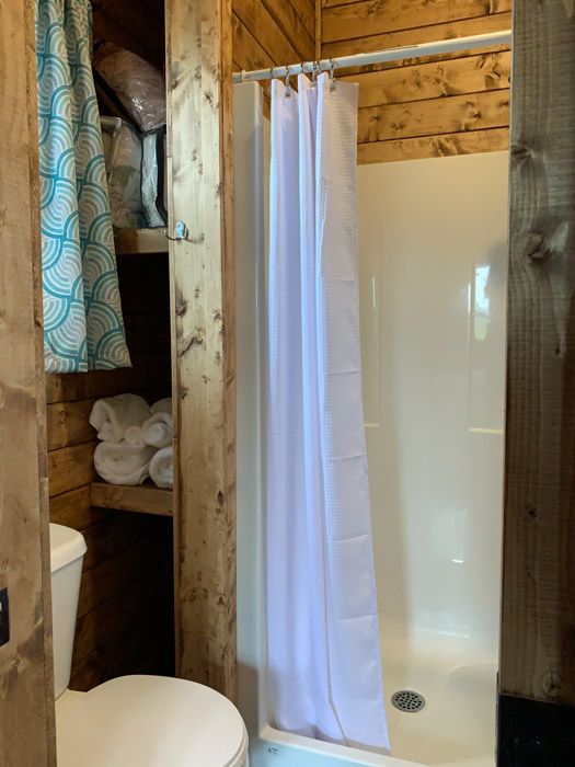 Tiny chalet bathroom view